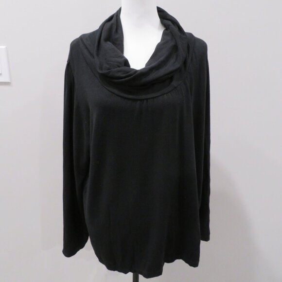 Degrade Black Long Sleeve Cowl Neck Sweater - Picture 1 of 3